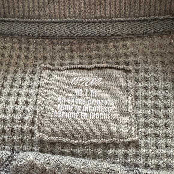 Aerie Green cotton blend Waffle Knit Sweater - Picture 3 of 5